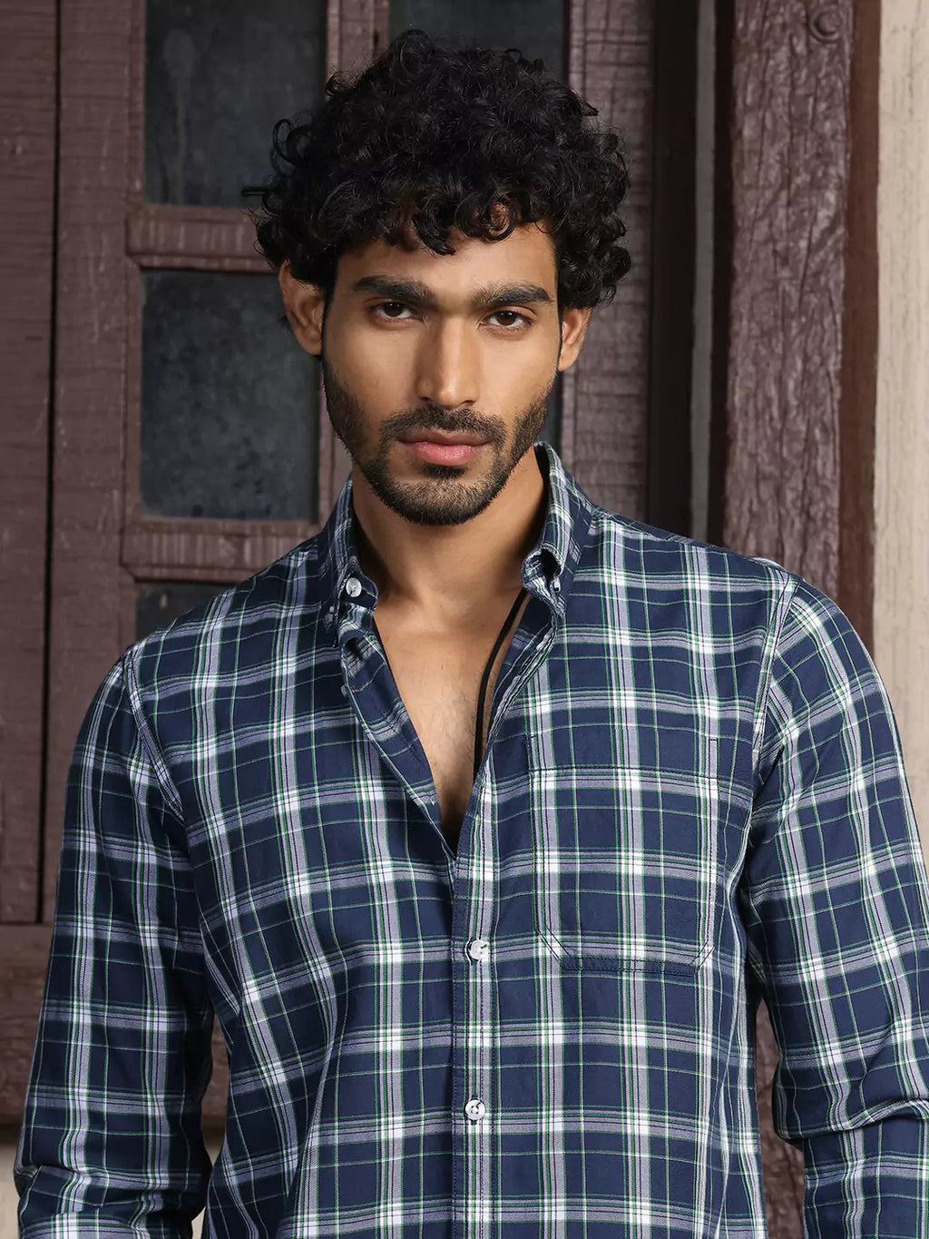 Thomas Scott Men Standard Slim Fit Tartan Checks Pure Cotton Casual Shirt