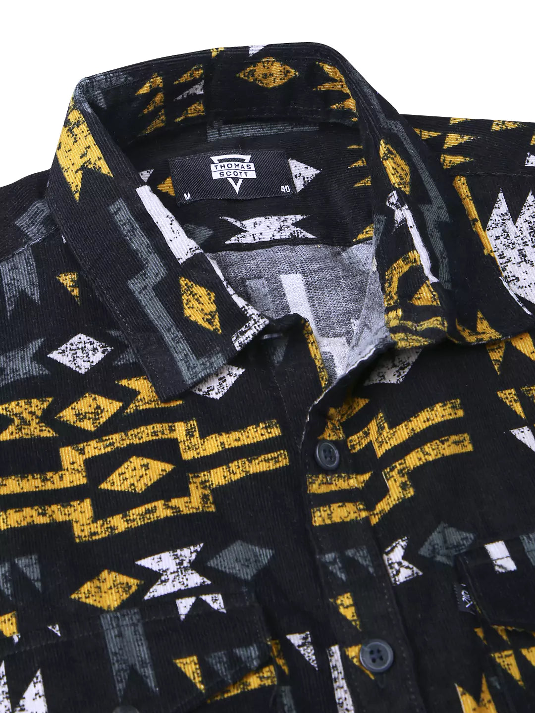 Thomas Scott Men Standard Slim Fit Abstract Printed Pure Cotton Casual Shirt