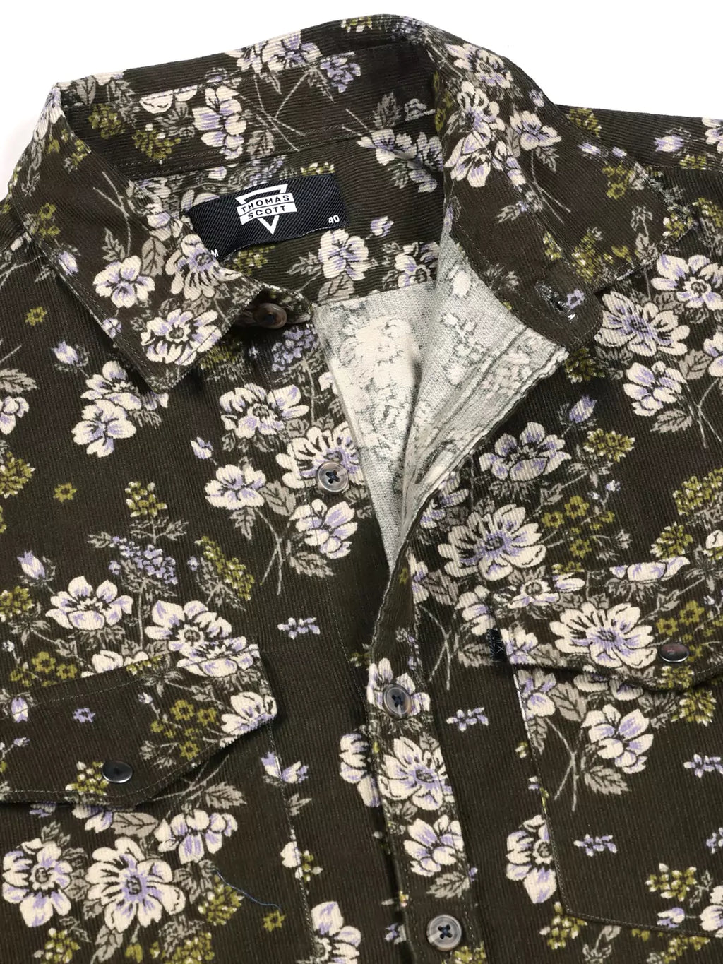 Thomas Scott Men Premium Slim Fit Floral Printed Spread Collar Casual Shirt