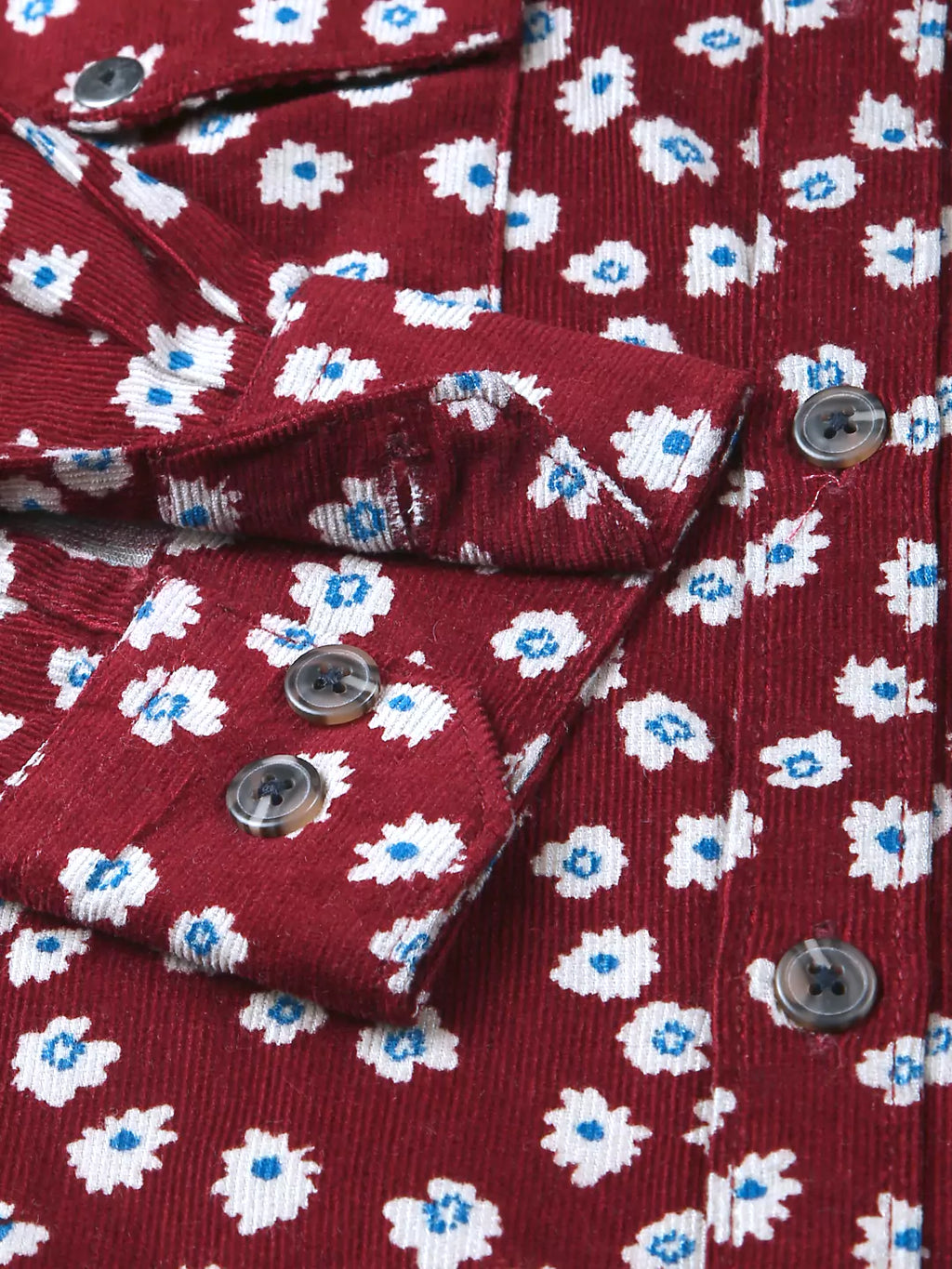 Thomas Scott Men Standard Slim Fit Floral Printed Pure Cotton Corduroy Casual Shirt