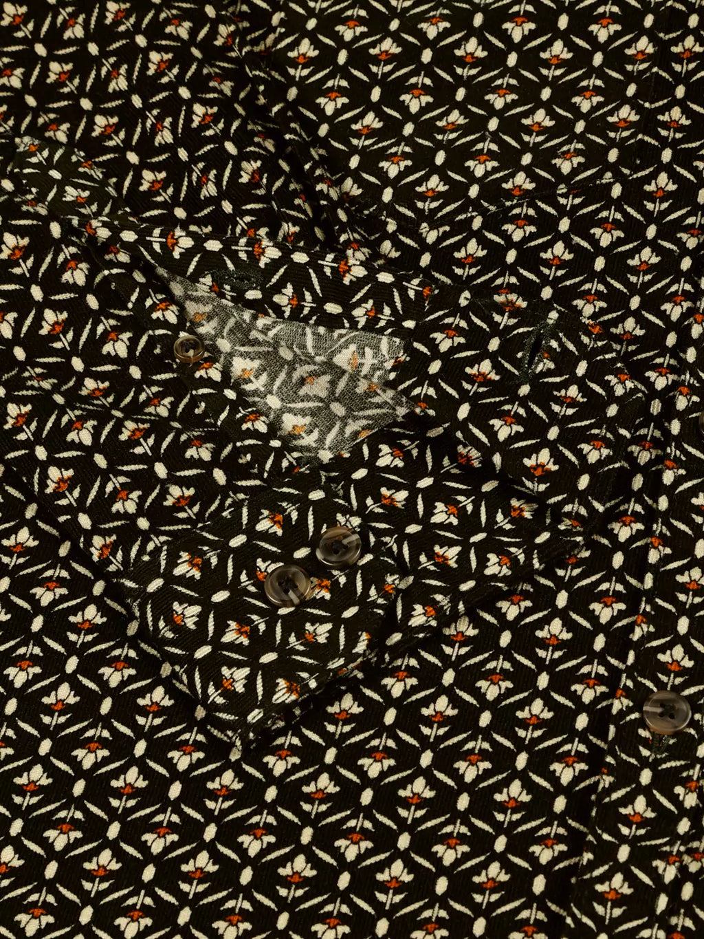 Thomas Scott Men Classic Slim Fit Floral Printed Pure Cotton Corduroy Semiformal Shirt