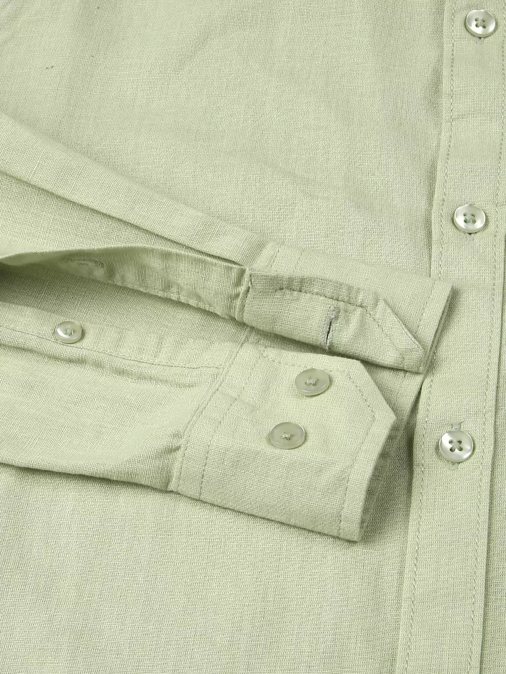Thomas Scott Men Premium Cotton Linen Mandarin Collar Slim Fit Opaque Casual Shirt