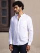 Thomas Scott Men Mandarin Collar Long Sleeves Premium Cotton Linen Slim Fit Casual Shirt