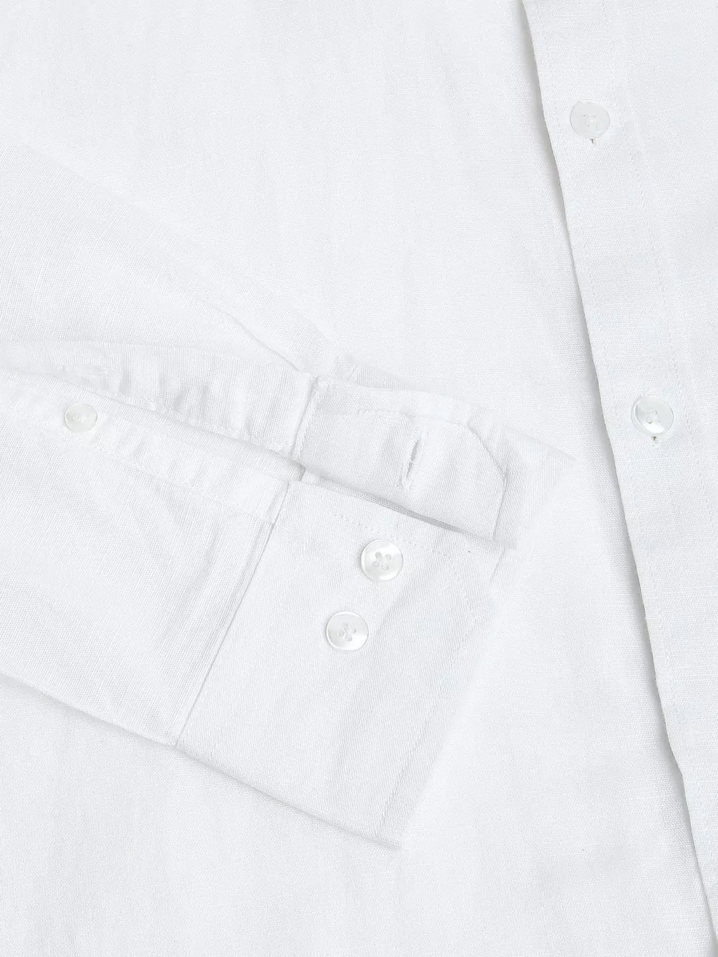 Thomas Scott Men Plus Size Premium Mandarin Collar Roll-Up Sleeves Cotton Linen Casual Shirt