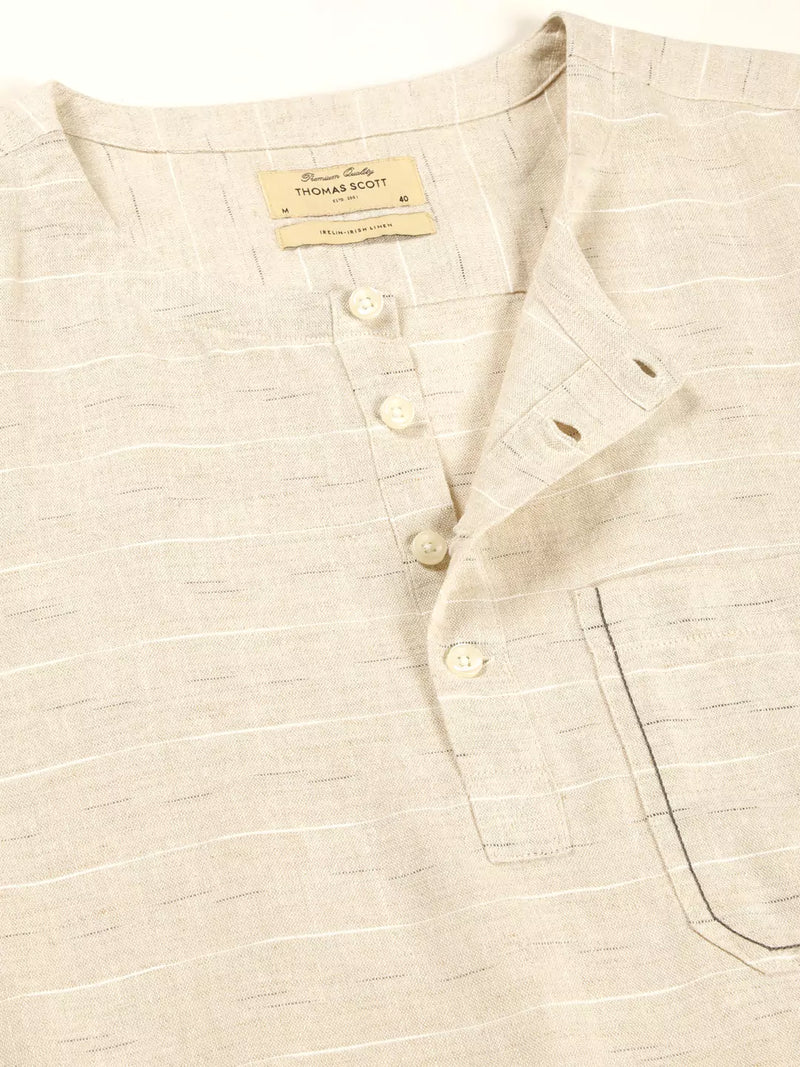 Thomas Scott Men Premium Linen Slim Fit Opaque Casual Shirt