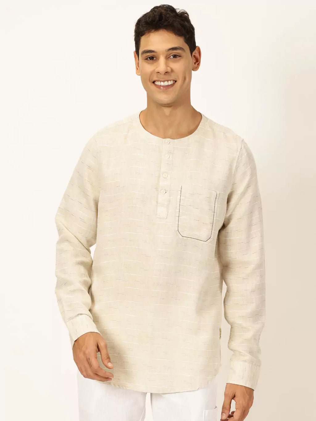 Thomas Scott Men Premium Linen Slim Fit Opaque Casual Shirt