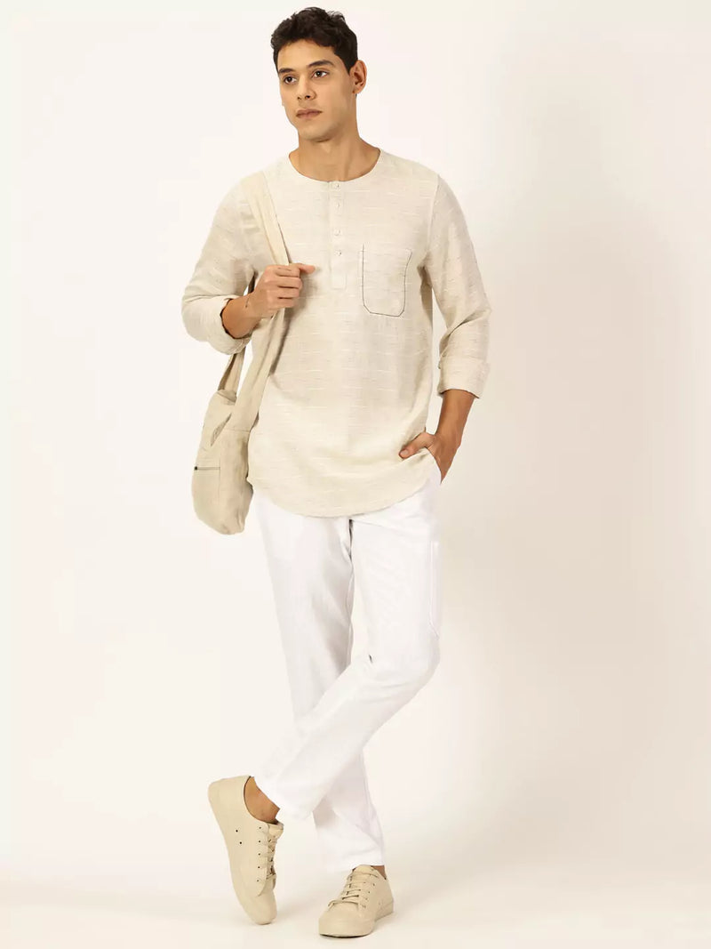 Thomas Scott Men Premium Linen Slim Fit Opaque Casual Shirt