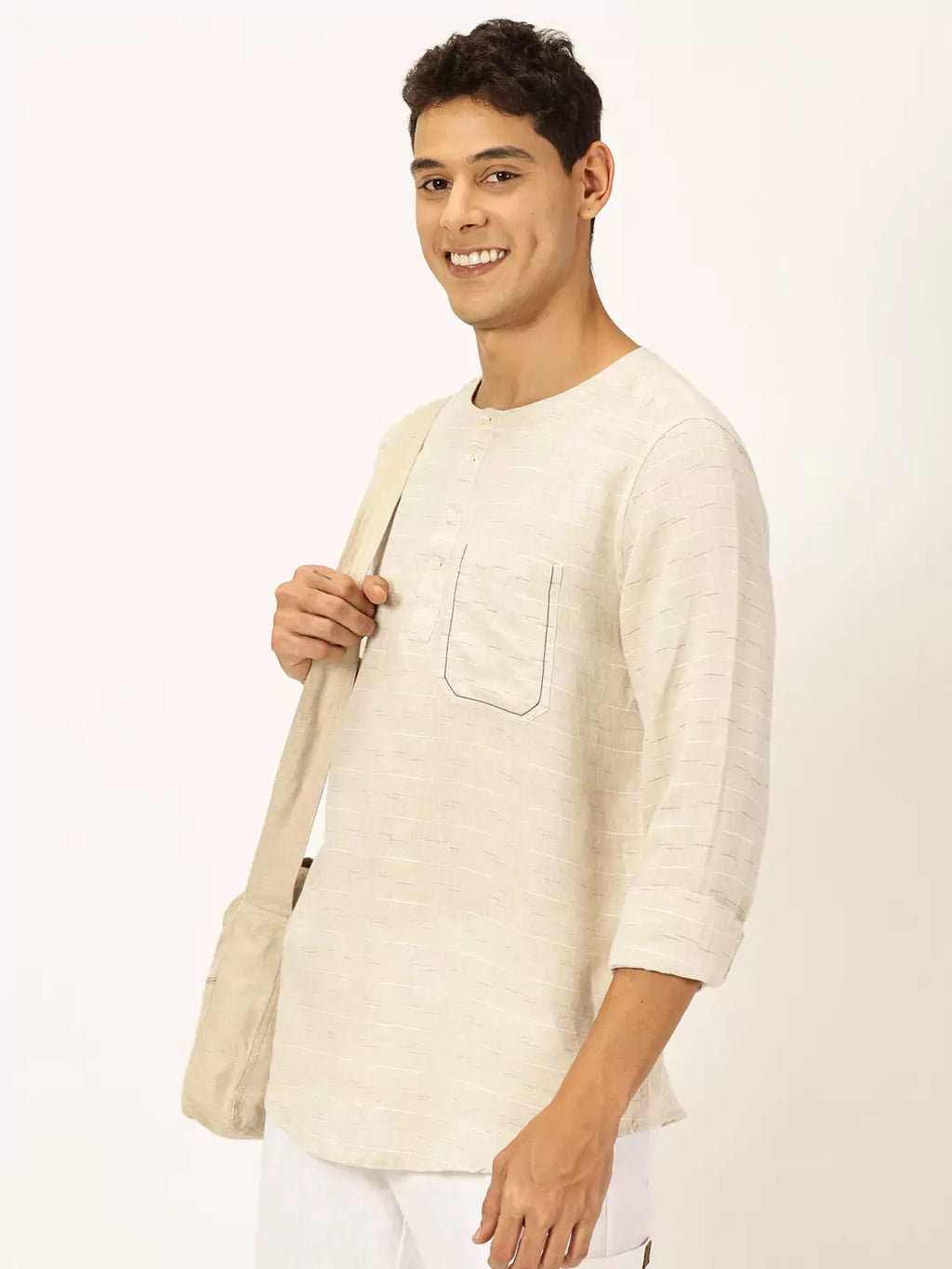 Thomas Scott Men Premium Linen Slim Fit Opaque Casual Shirt