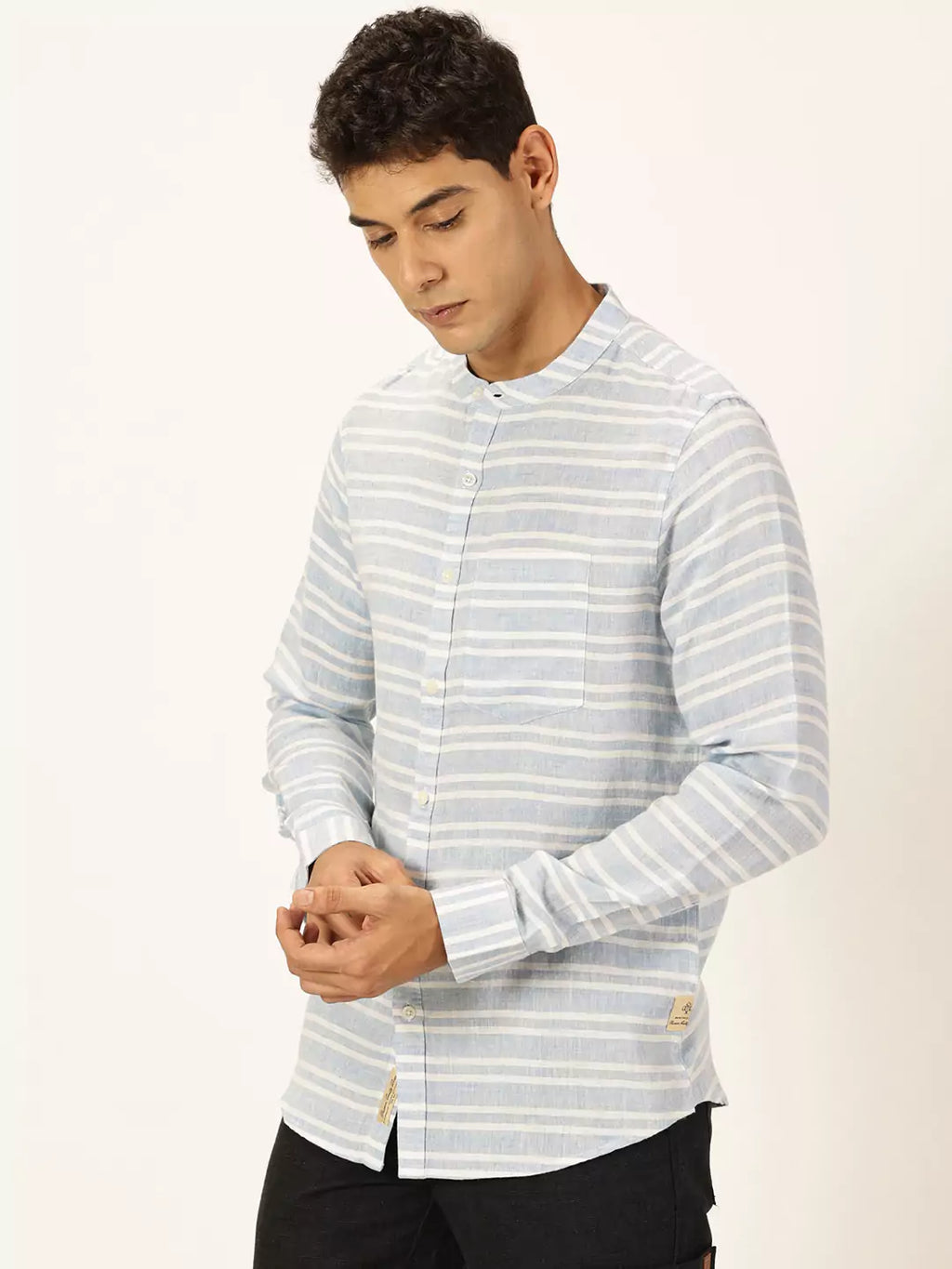 Thomas Scott Men Premium Cotton Linen Casual Shirt