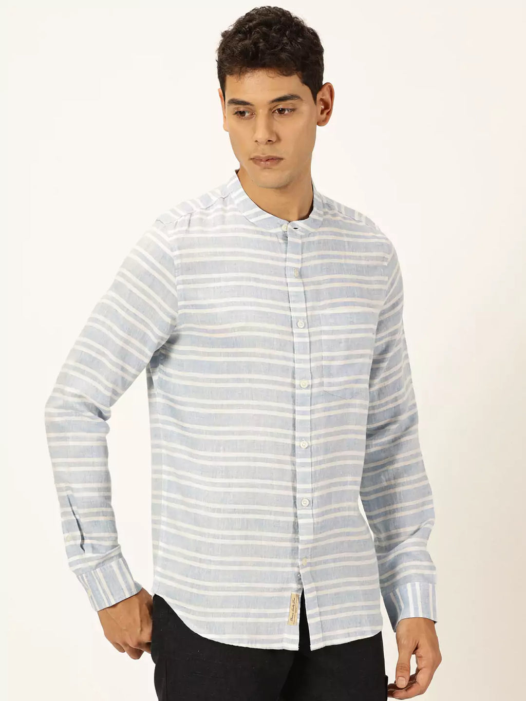 Thomas Scott Men Premium Cotton Linen Casual Shirt