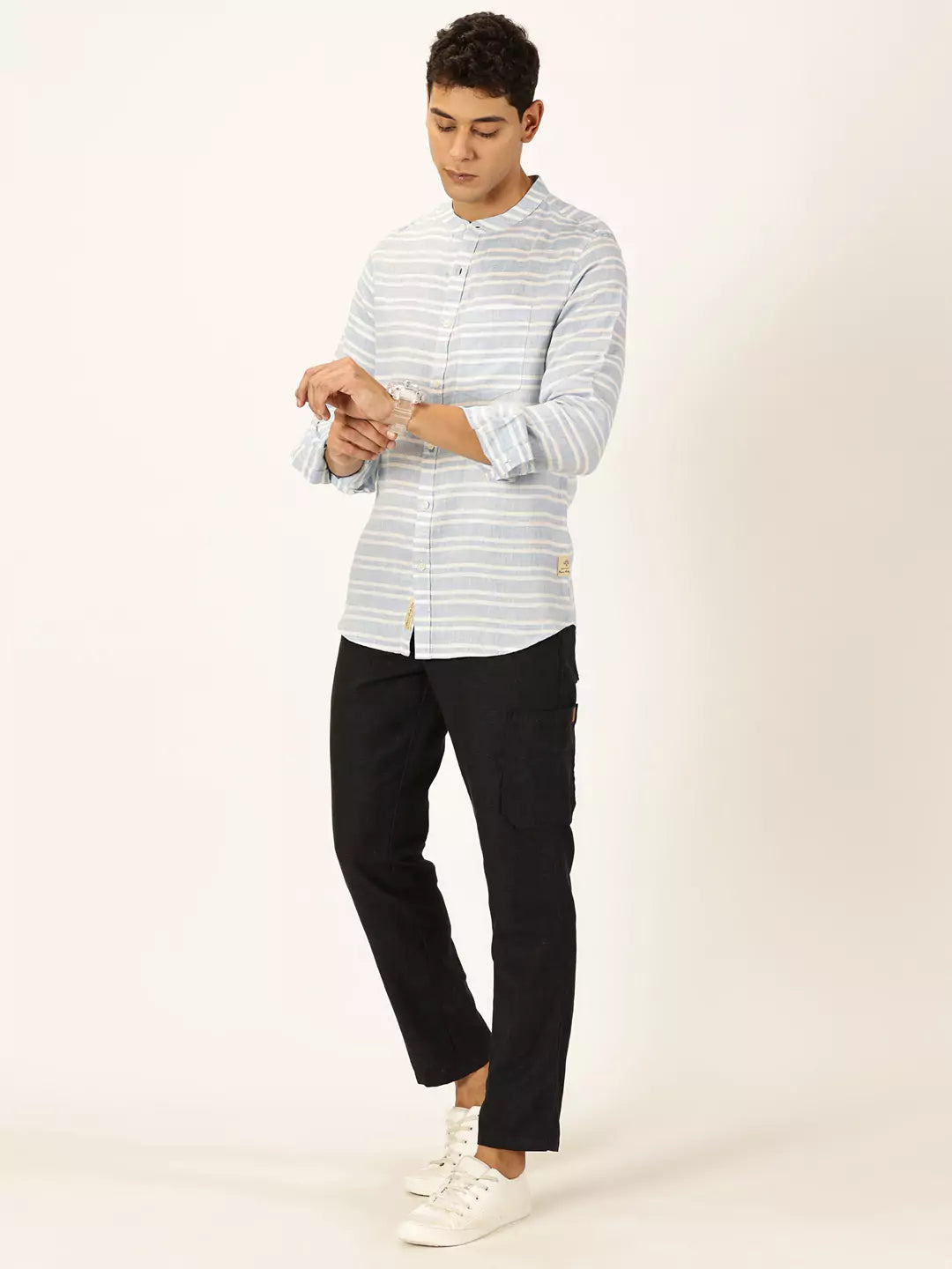 Thomas Scott Men Premium Cotton Linen Casual Shirt
