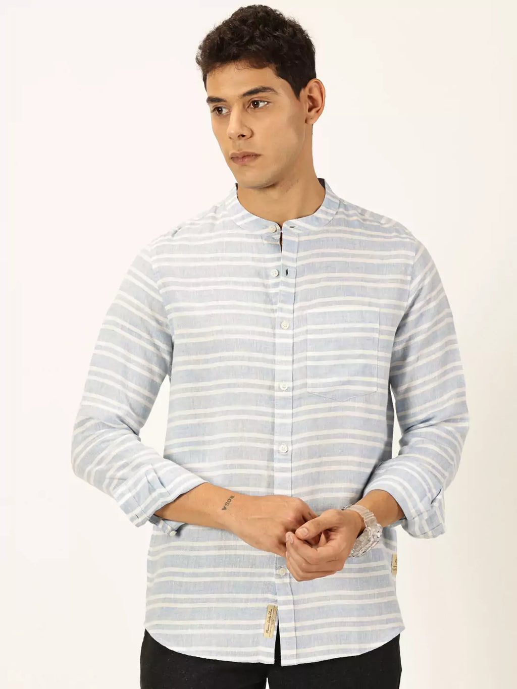Thomas Scott Men Premium Cotton Linen Casual Shirt