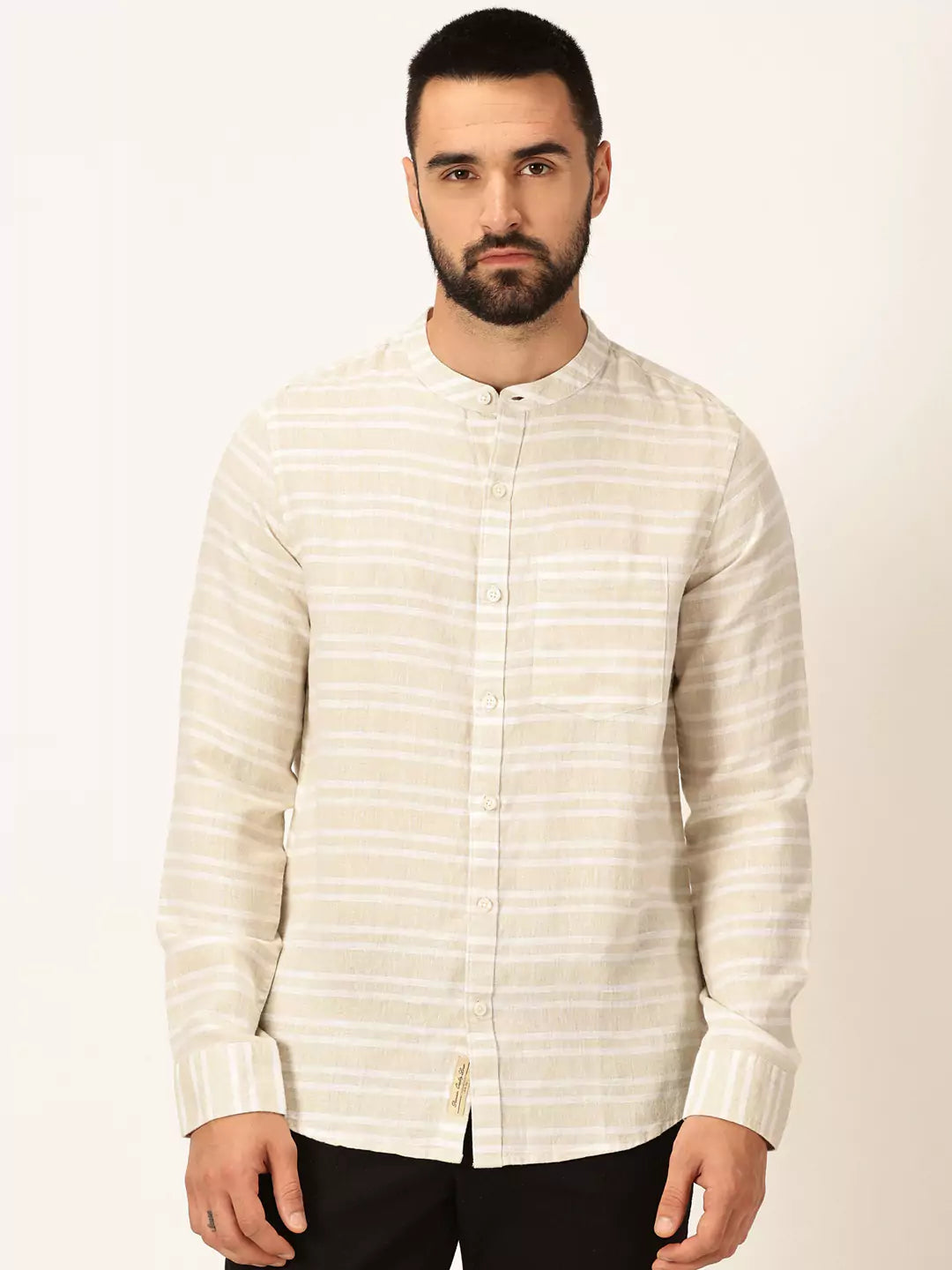 Thomas Scott Men Premium Cotton Linen Casual Shirt