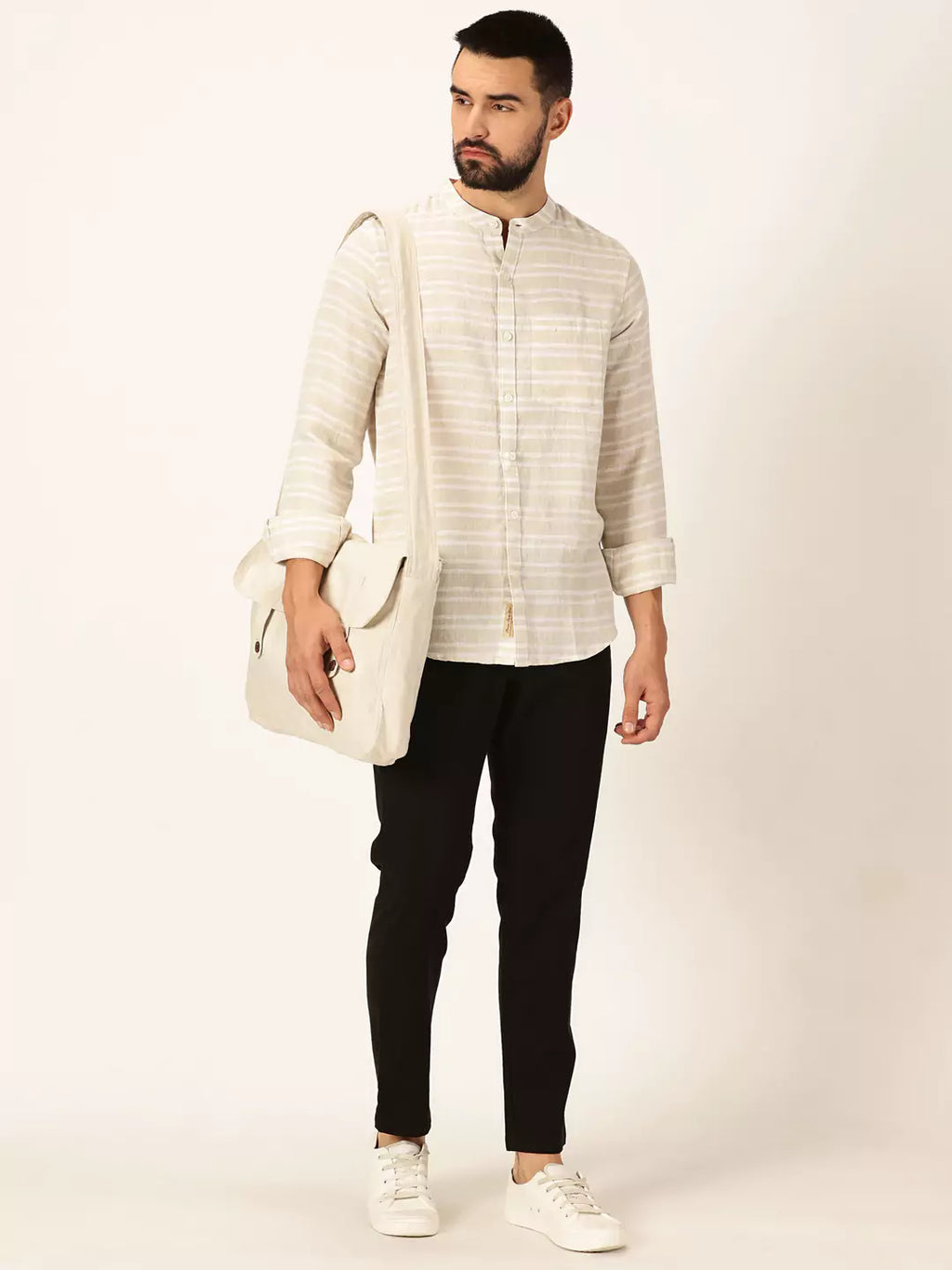 Thomas Scott Men Premium Cotton Linen Casual Shirt