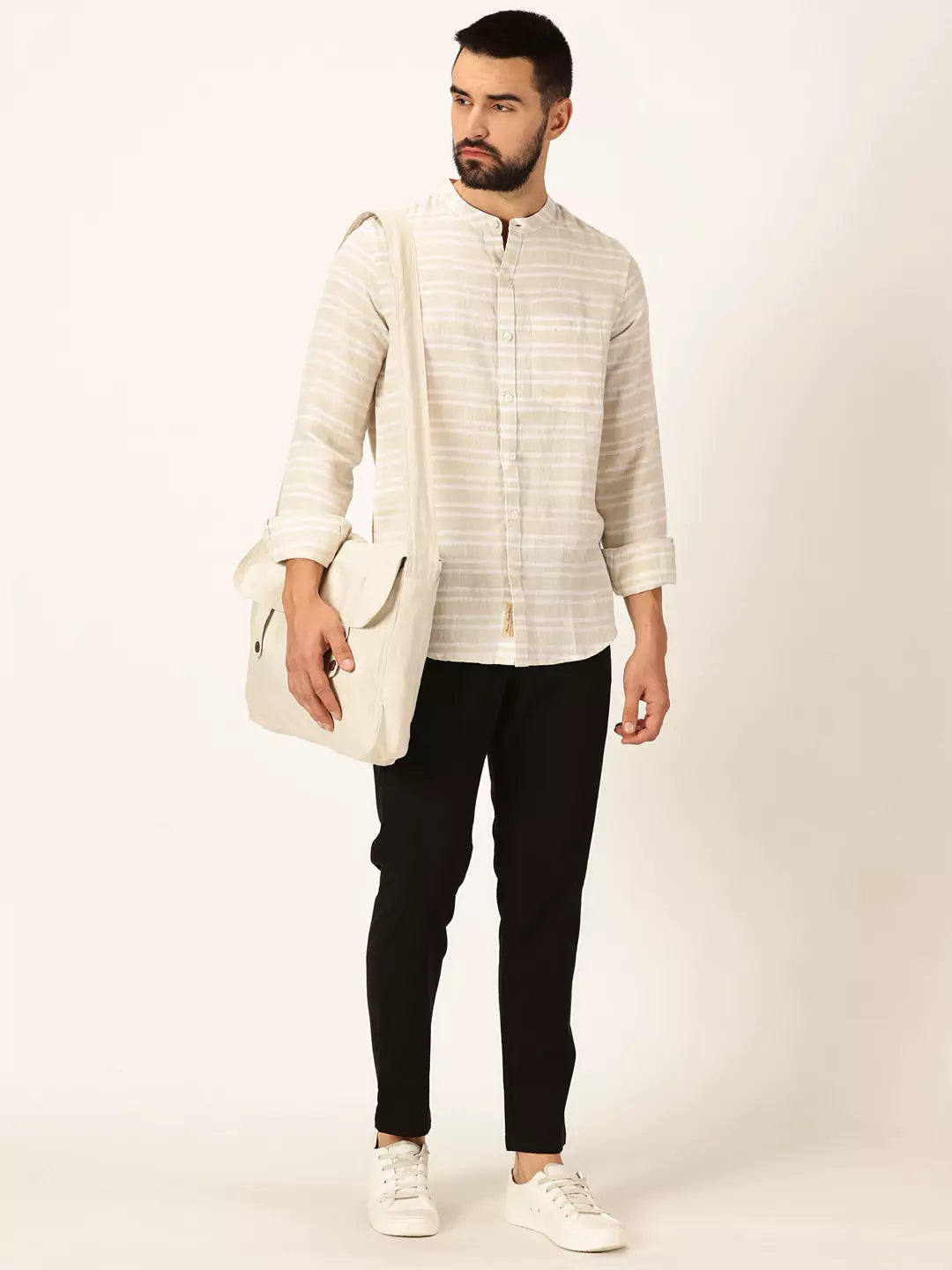 Thomas Scott Men Premium Cotton Linen Casual Shirt