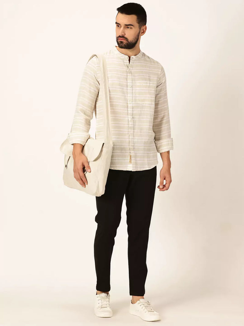 Thomas Scott Men Premium Cotton Linen Casual Shirt