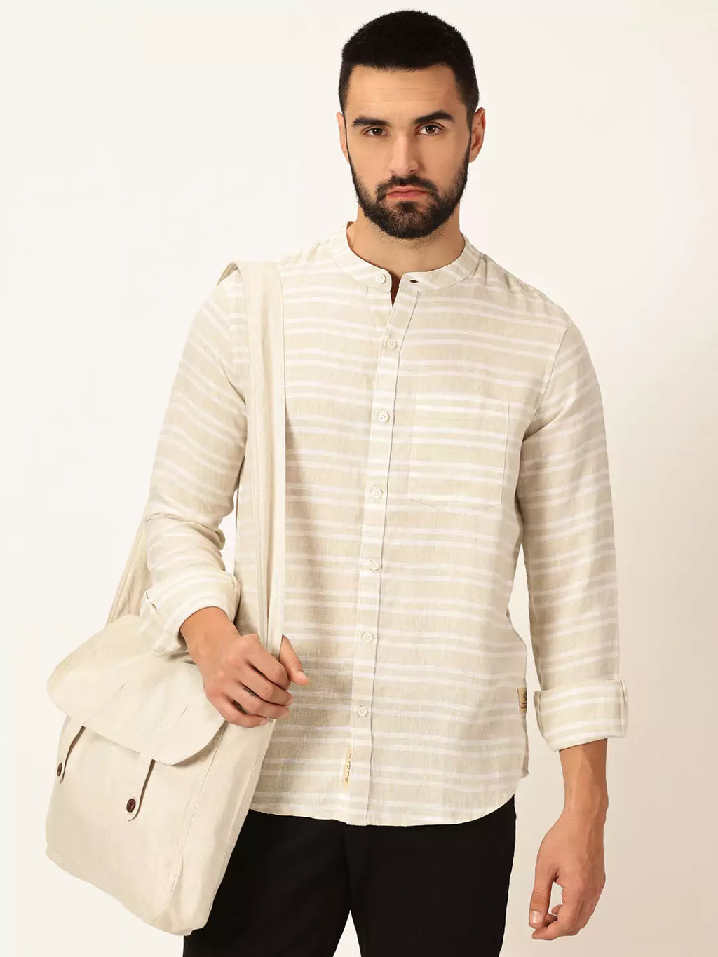Thomas Scott Men Premium Cotton Linen Casual Shirt