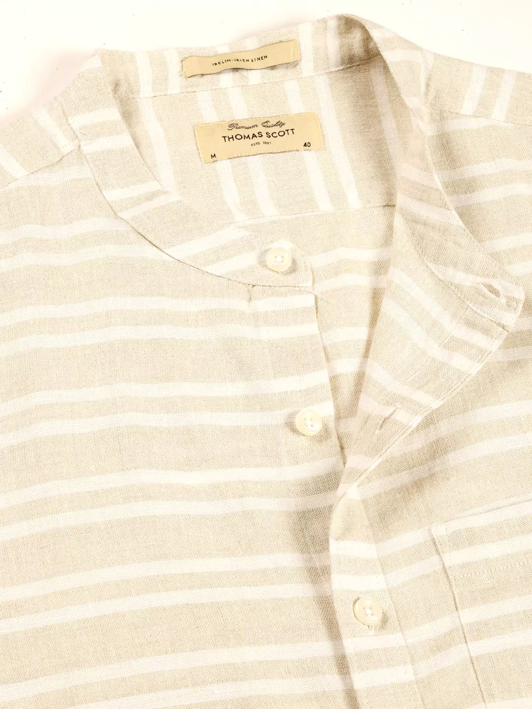 Thomas Scott Men Premium Cotton Linen Casual Shirt