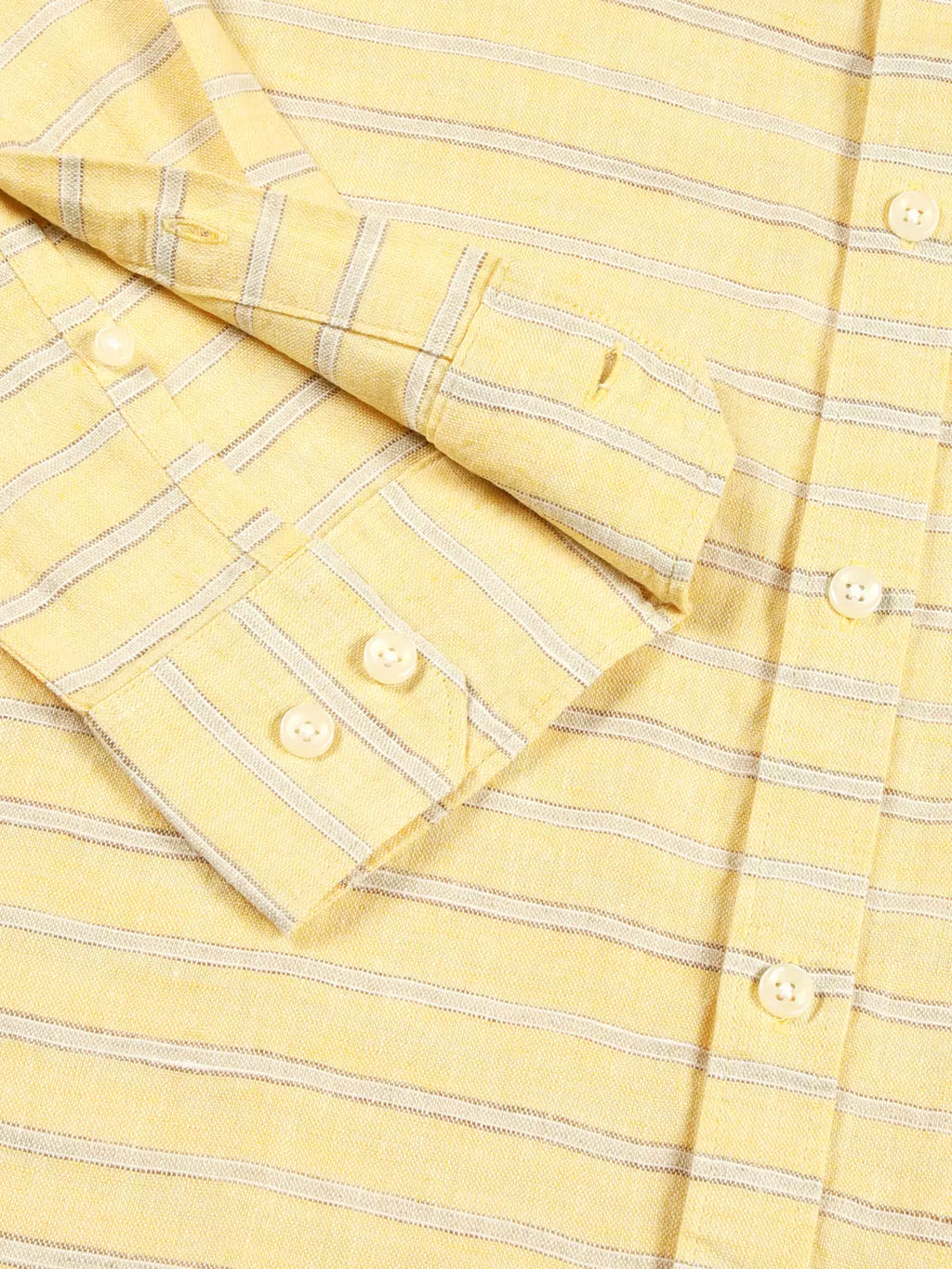 Thomas Scott Men Premium Linen Slim Fit Striped Casual Shirt