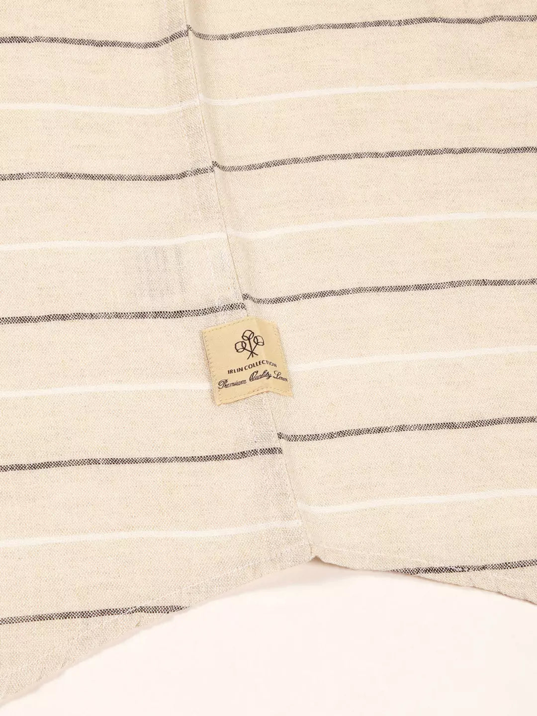 Thomas Scott Men Premium Linen Slim Fit Horizontal Stripes Casual Shirt