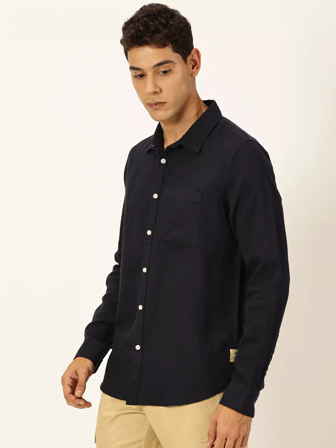 Thomas Scott Men Premium Linen Slim Fit Opaque Casual Shirt
