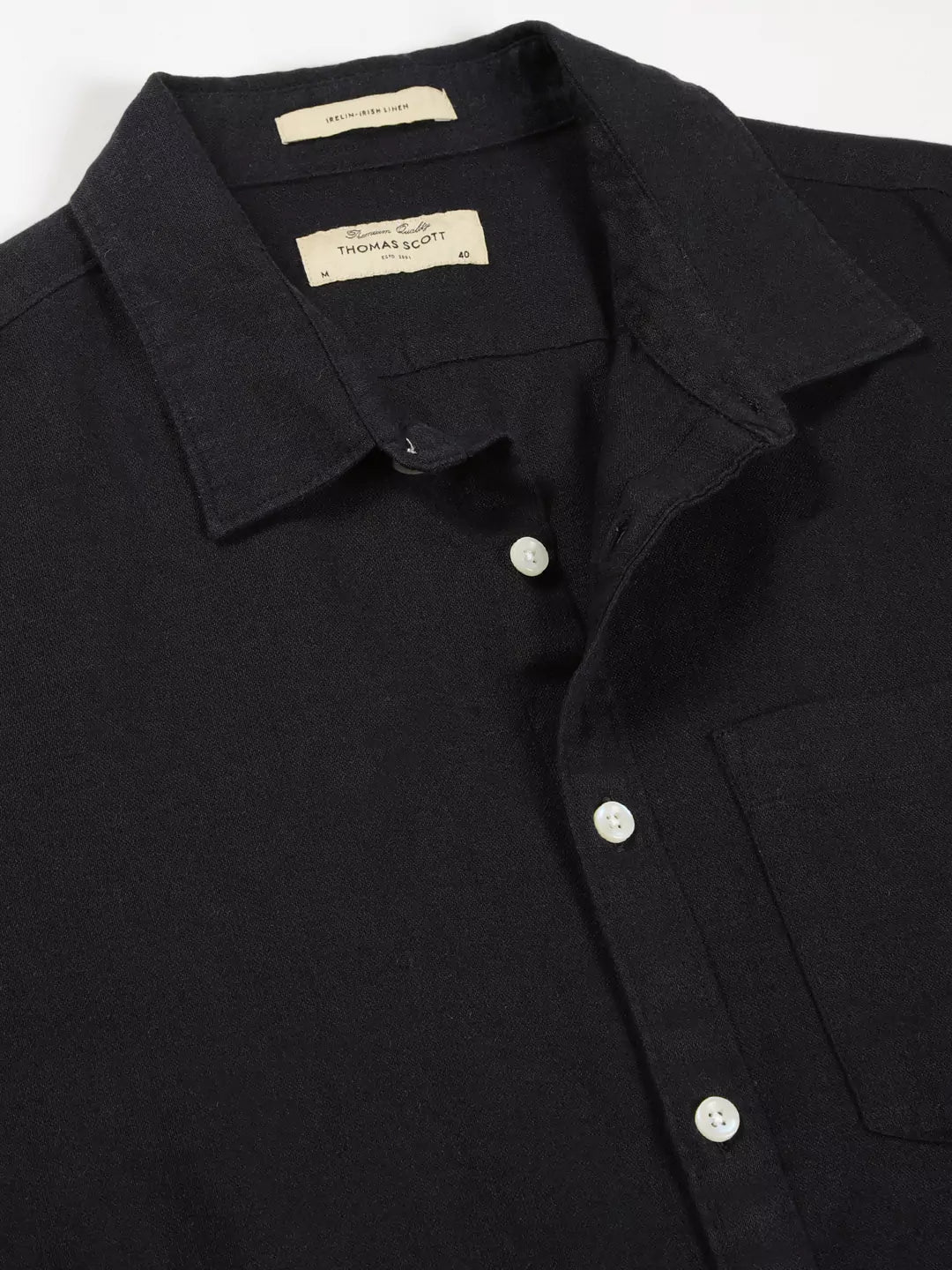 Thomas Scott Men Premium Linen Slim Fit Opaque Casual Shirt