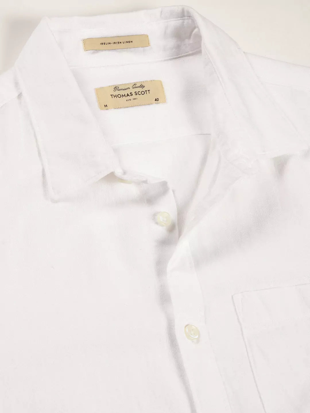 Thomas Scott Men Premium Linen Slim Fit Long Sleeves Casual Shirt