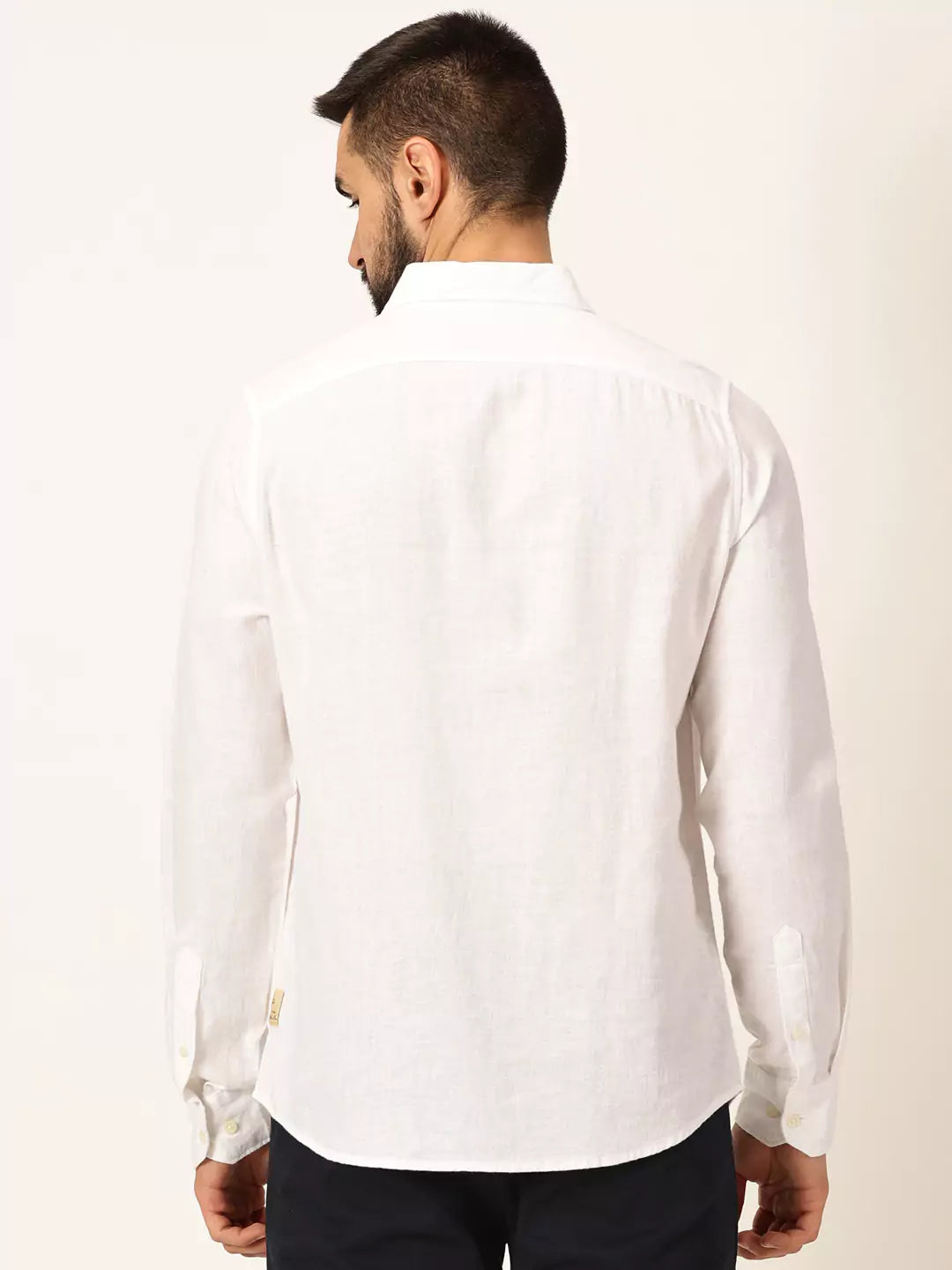 Thomas Scott Men Premium Linen Slim Fit Long Sleeves Casual Shirt