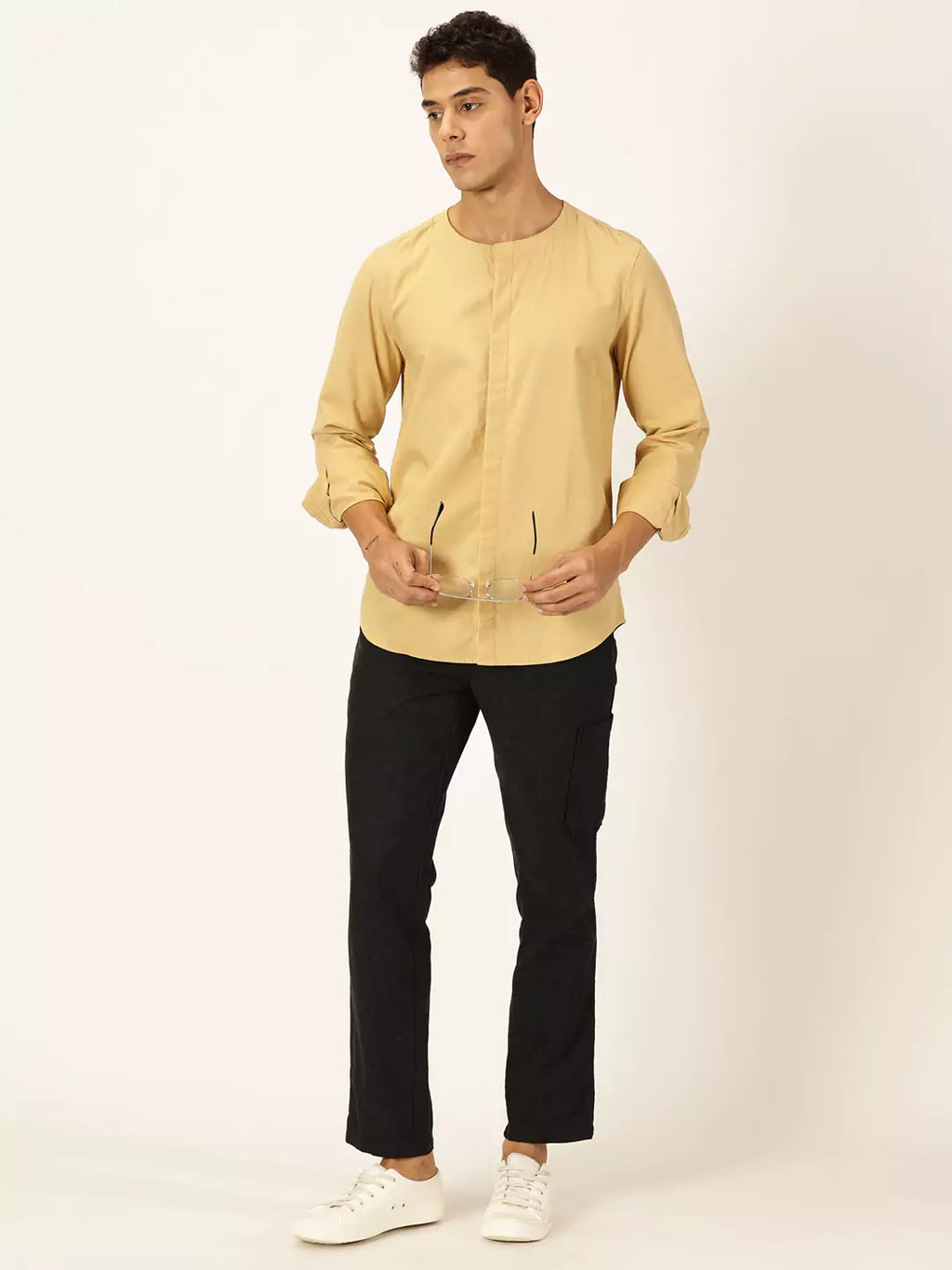 Thomas Scott Men Premium Cotton Linen Casual Shirt