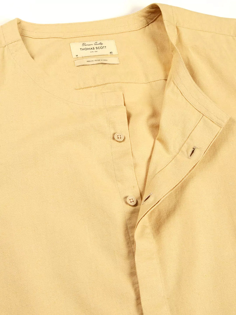 Thomas Scott Men Premium Cotton Linen Casual Shirt