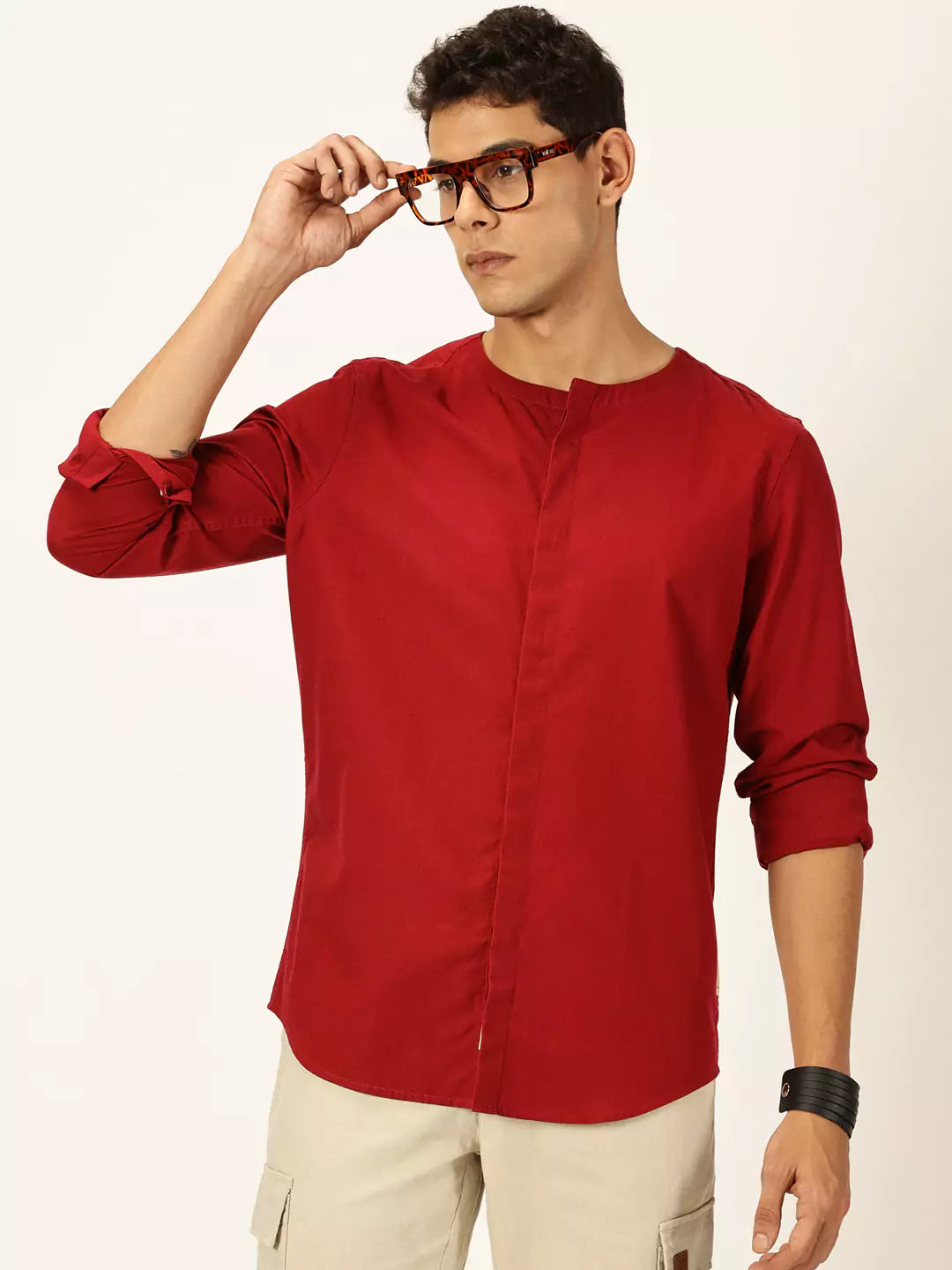 Thomas Scott Men Premium Cotton Linen Casual Shirt