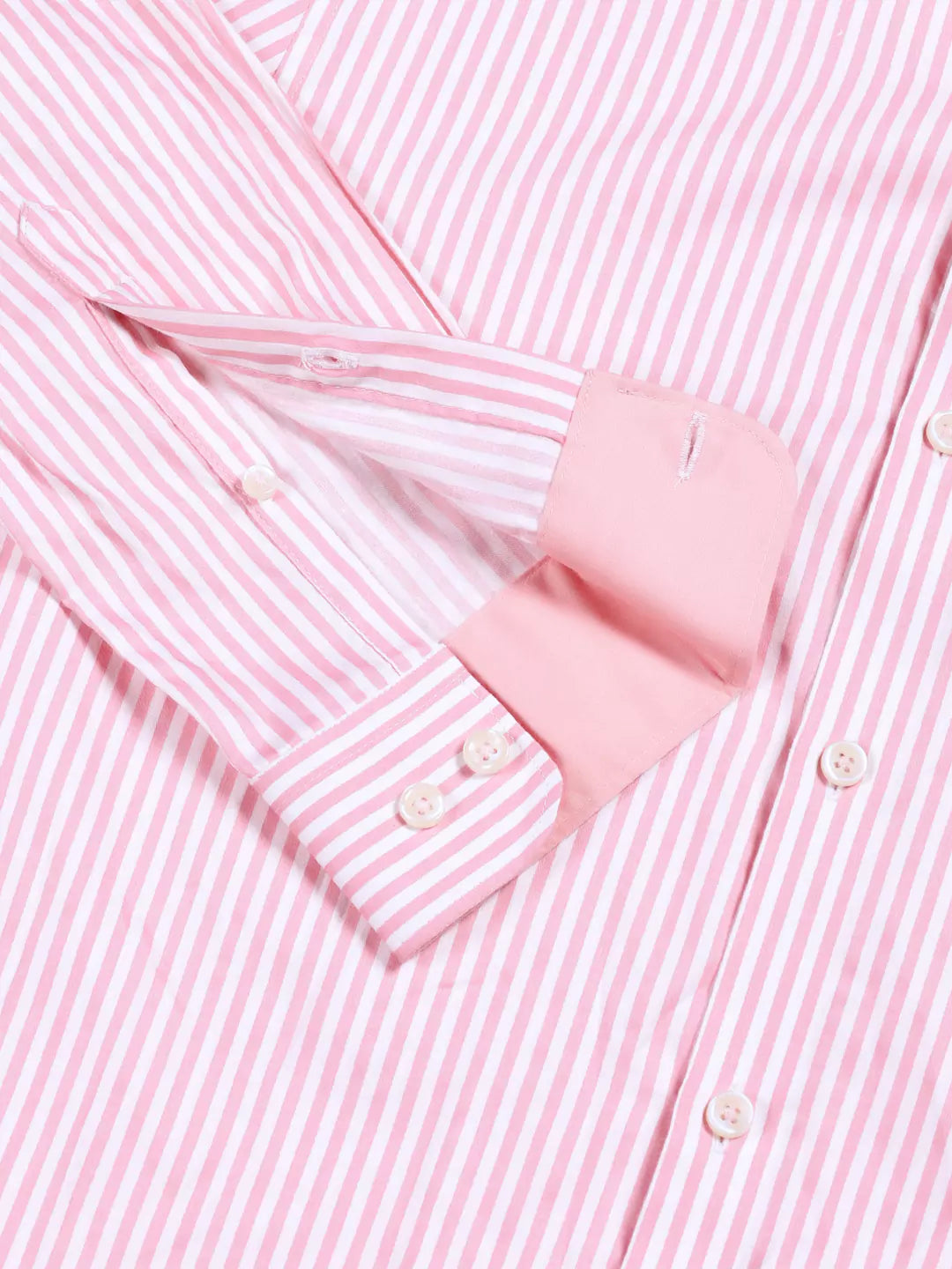 Thomas Scott Men Vertical Striped Premium Cotton Opaque Formal Shirt