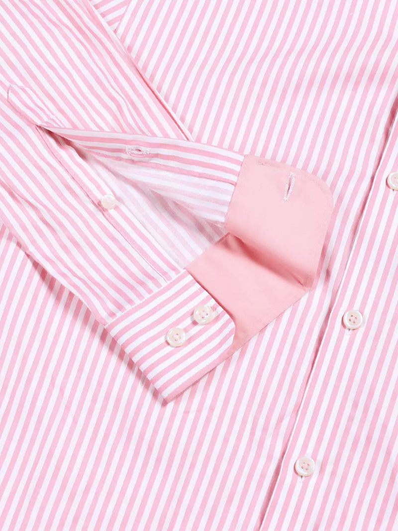 Thomas Scott Men Vertical Striped Premium Cotton Opaque Formal Shirt