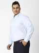 Light Blue Plus Size Opaque Cotton Formal Shirt For Men