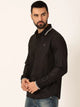 Black Premium Spread Collar Long Sleeves Casual Shirt For Men