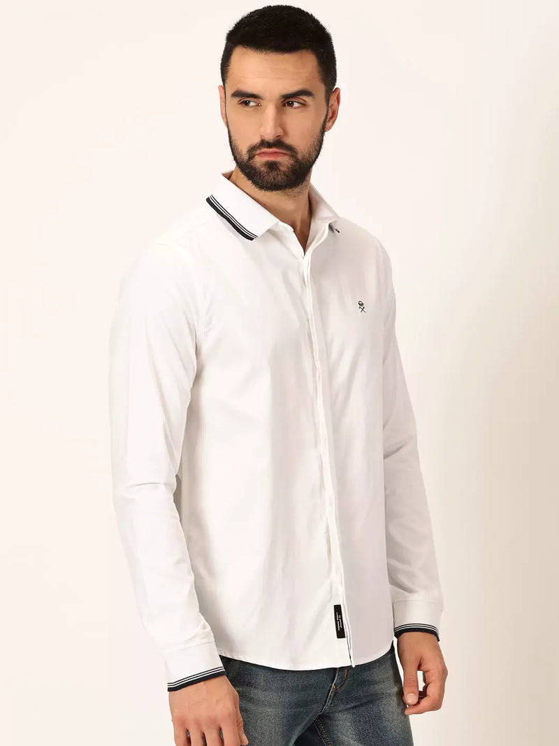 Thomas Scott Men Premium Spread Collar Long Sleeves Casual Shirt