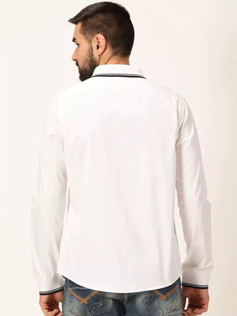 Thomas Scott Men Premium Spread Collar Long Sleeves Casual Shirt