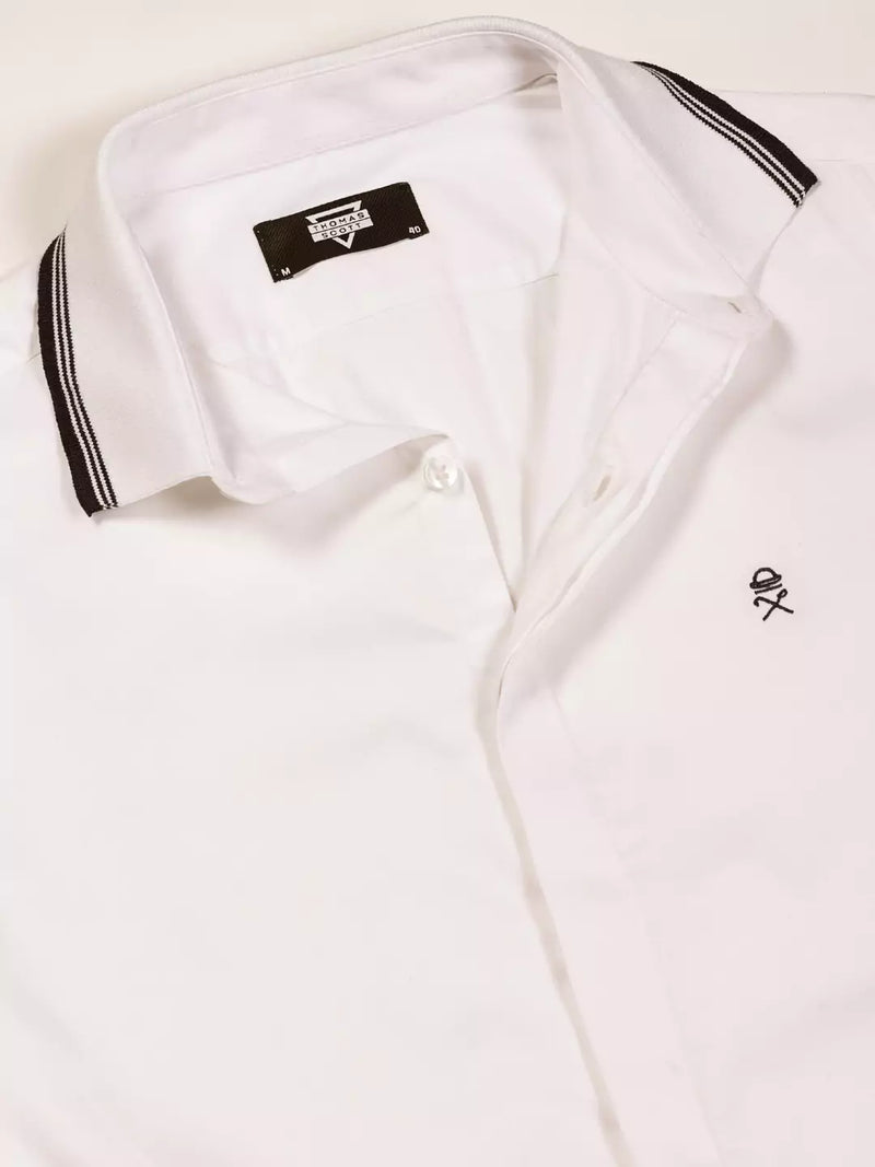 Thomas Scott Men Premium Spread Collar Long Sleeves Casual Shirt