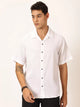 Thomas Scott Men Premium Slim Fit Self Design Textured Cuban Collar Seersucker Casual Shirt