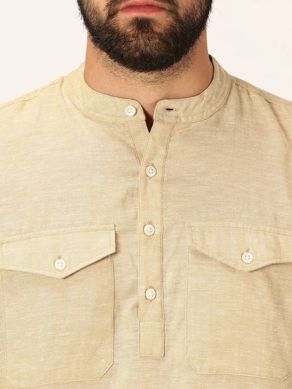 Thomas Scott Men Premium Cotton Linen Slim Fit Opaque Casual Shirt