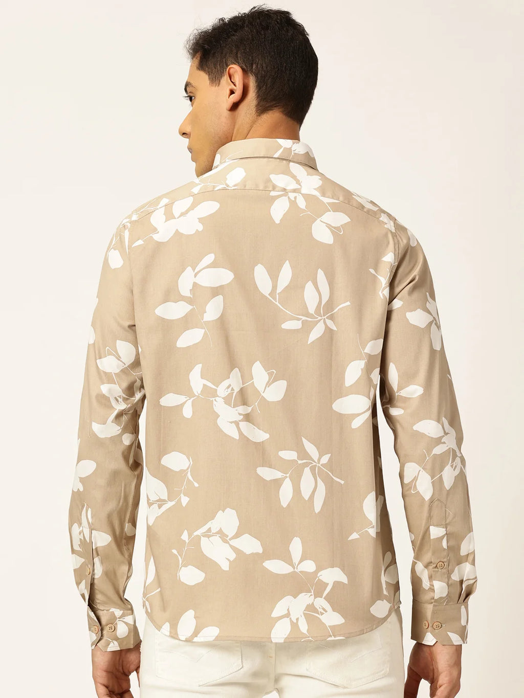 Thomas Scott Men Premium Slim Fit Floral Printed Full Sleeves Cotton Shirt