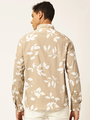 Thomas Scott Men Premium Slim Fit Floral Printed Full Sleeves Cotton Shirt