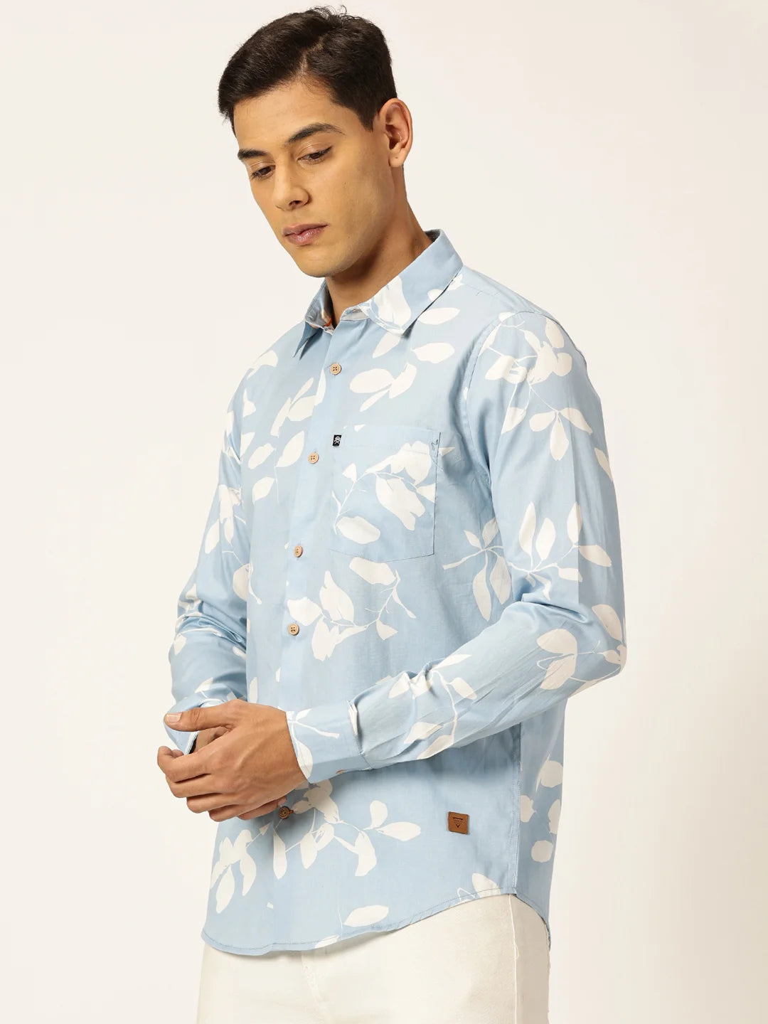 Thomas Scott Men Premium Slim Fit Opaque Cotton Printed Casual Shirt