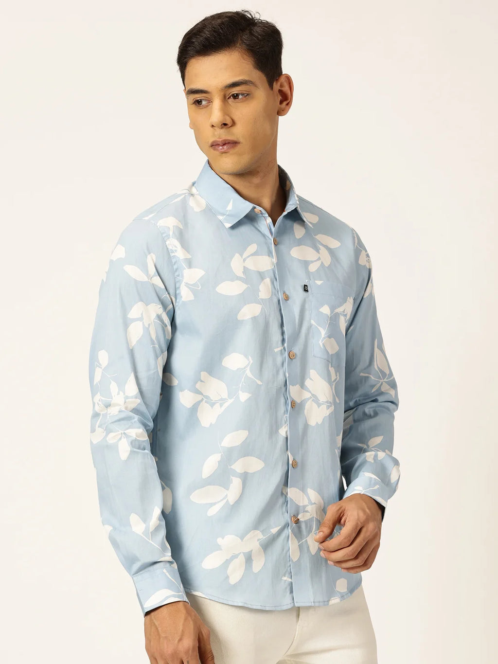 Thomas Scott Men Premium Slim Fit Opaque Cotton Printed Casual Shirt