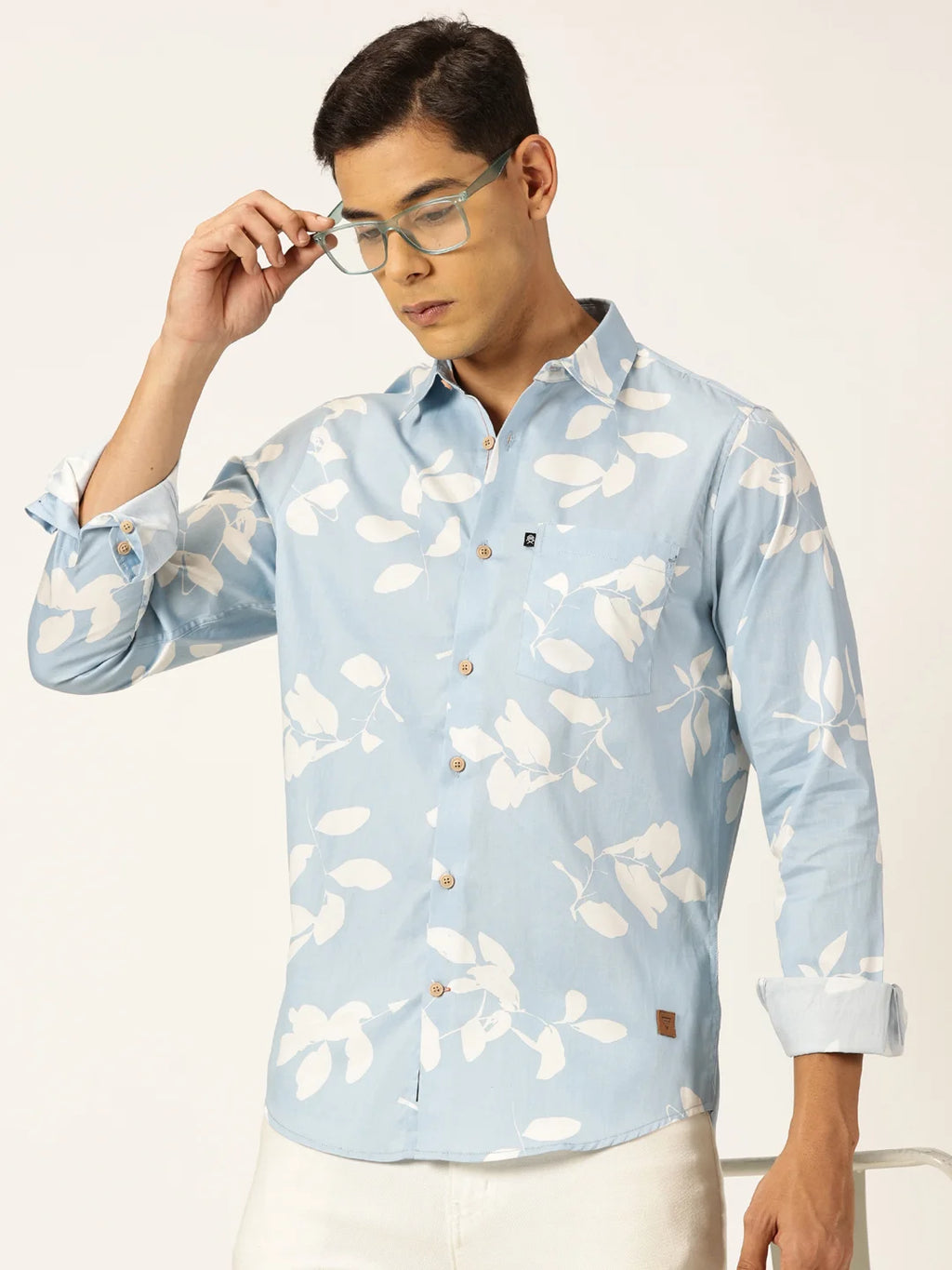 Thomas Scott Men Premium Slim Fit Opaque Cotton Printed Casual Shirt