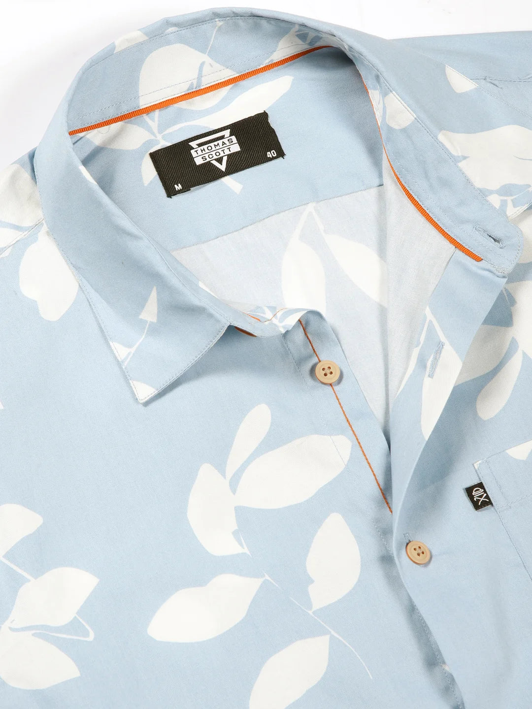 Thomas Scott Men Premium Slim Fit Opaque Cotton Printed Casual Shirt