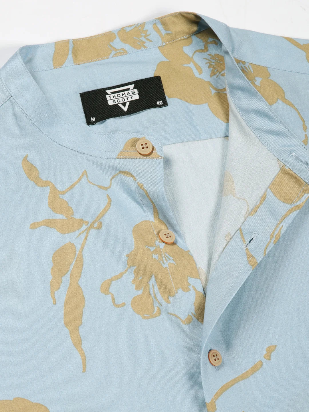 Thomas Scott Men Premium Slim Fit Floral Opaque Printed Cotton Casual Shirt