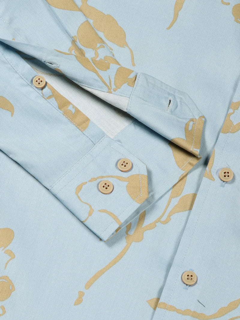 Thomas Scott Men Premium Slim Fit Floral Opaque Printed Cotton Casual Shirt