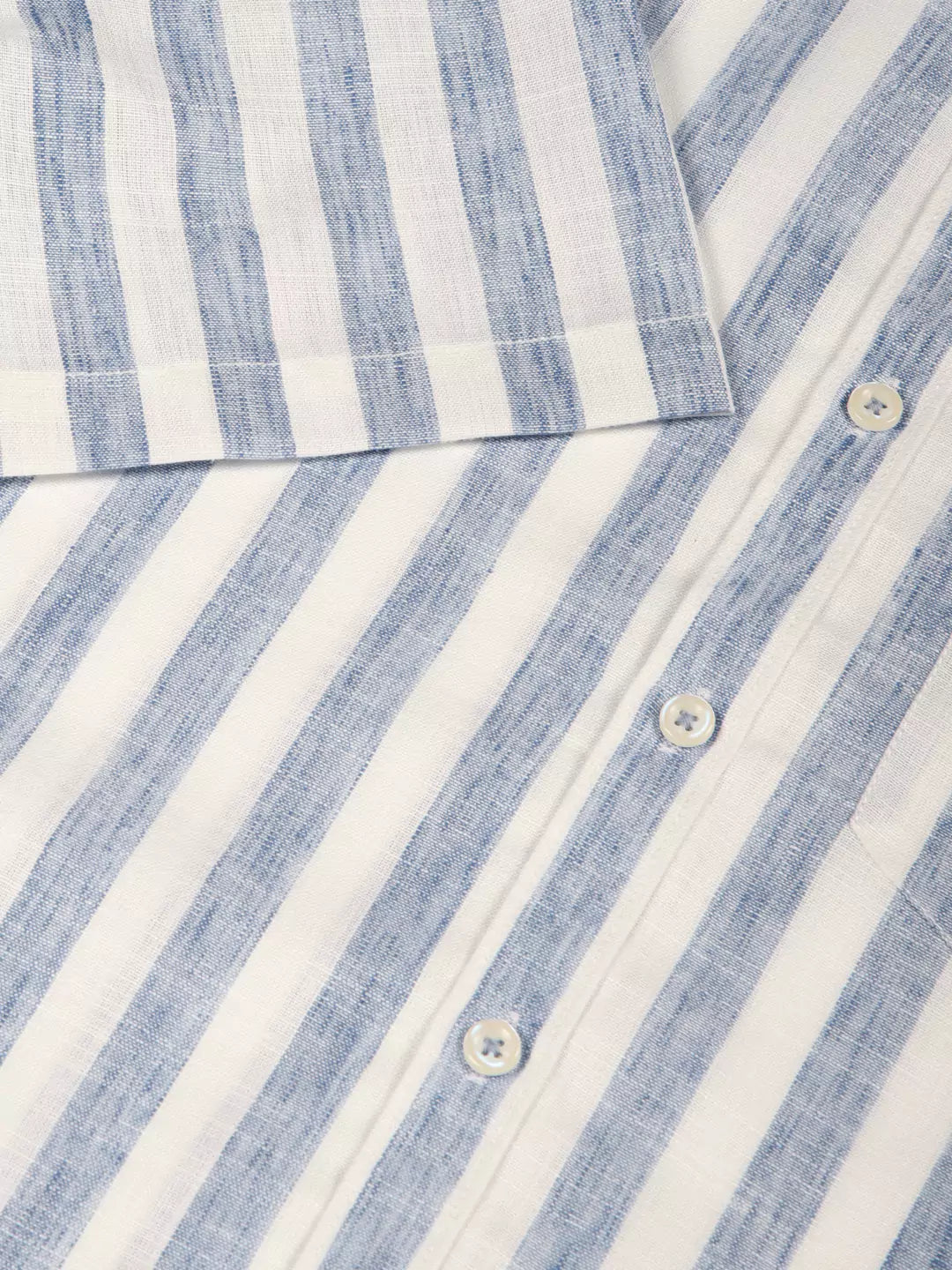 Thomas Scott Men Premium Vertical Stripes Cotton & Linen Casual Shirt