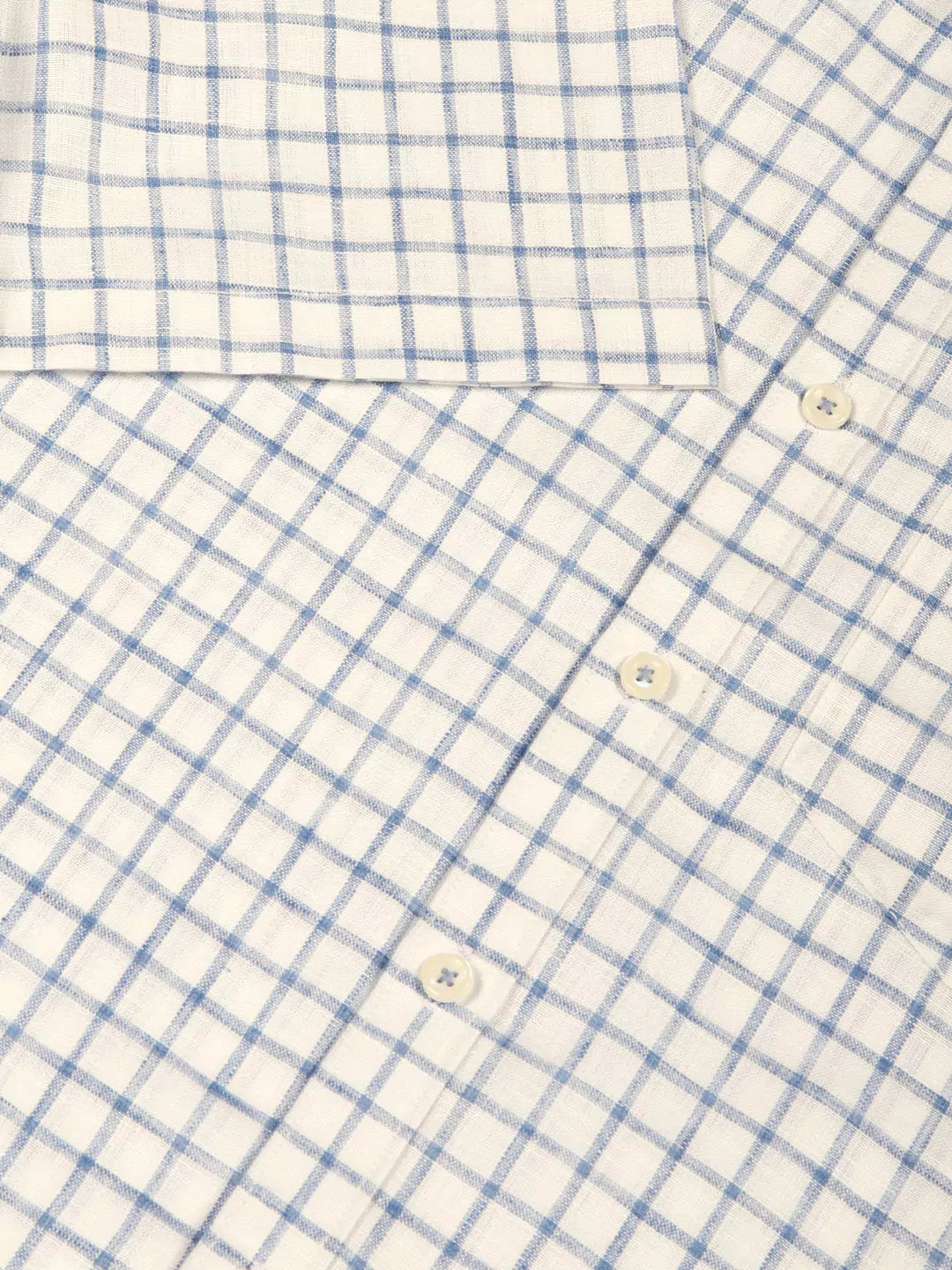 Thomas Scott Men Premium Slim Fit Micro Checks Cotton & Linen Casual Shirt